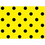Polka Dots - Black on Canary Yellow Birthday Cake 3D Greeting Card (7x5)