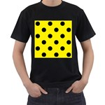 Polka Dots - Black on Canary Yellow Men s T-Shirt (Black)