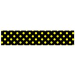Polka Dots - Canary Yellow on Black Flano Scarf (Small)