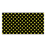 Polka Dots - Canary Yellow on Black Satin Shawl