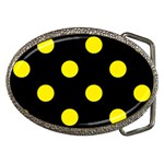Polka Dots - Canary Yellow on Black Belt Buckle