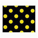 Polka Dots - Canary Yellow on Black Small Glasses Cloth