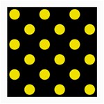 Polka Dots - Canary Yellow on Black Medium Glasses Cloth (2 Sides)