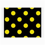 Polka Dots - Canary Yellow on Black Large Glasses Cloth (2 Sides)
