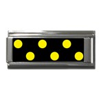 Polka Dots - Canary Yellow on Black Superlink Italian Charm (9mm)
