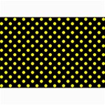 Polka Dots - Canary Yellow on Black Collage 12  x 18 