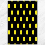 Polka Dots - Canary Yellow on Black Canvas 12  x 18 