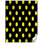 Polka Dots - Canary Yellow on Black Canvas 18  x 24 