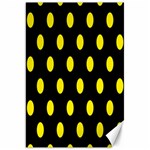 Polka Dots - Canary Yellow on Black Canvas 20  x 30 