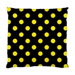 Polka Dots - Canary Yellow on Black Standard Cushion Case (Two Sides)