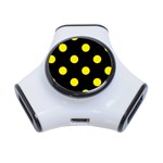Polka Dots - Canary Yellow on Black Portable USB Hub (One Side)