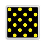 Polka Dots - Canary Yellow on Black Memory Card Reader with Storage (Square)