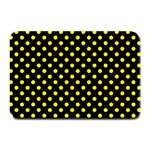 Polka Dots - Canary Yellow on Black Plate Mat