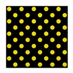 Polka Dots - Canary Yellow on Black Face Towel
