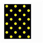 Polka Dots - Canary Yellow on Black Small Garden Flag (Two Sides)