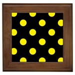 Polka Dots - Canary Yellow on Black Framed Tile