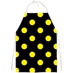Polka Dots - Canary Yellow on Black Full Print Apron