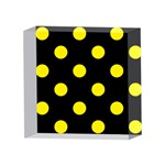 Polka Dots - Canary Yellow on Black 4 x 4  Acrylic Photo Block