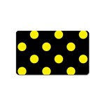 Polka Dots - Canary Yellow on Black Magnet (Name Card)