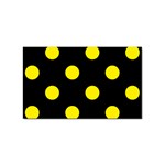 Polka Dots - Canary Yellow on Black Sticker Rectangular (100 pack)