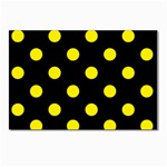 Polka Dots - Canary Yellow on Black Postcard 4 x 6  (Pkg of 10)