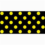 Polka Dots - Canary Yellow on Black 4  x 8  Photo Cards