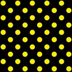 Polka Dots - Canary Yellow on Black ScrapBook Page 8  x 8 