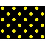 Polka Dots - Canary Yellow on Black Birthday Cake 3D Greeting Card (7x5)