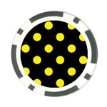 Polka Dots - Canary Yellow on Black Poker Chip Card Guard (10 pack)