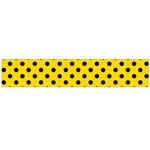 Polka Dots - Black on Gold Yellow Flano Scarf (Large)