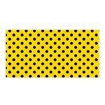 Polka Dots - Black on Gold Yellow Satin Wrap