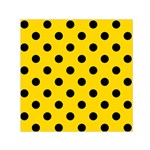 Polka Dots - Black on Gold Yellow Small Satin Scarf  (Square)
