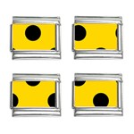 Polka Dots - Black on Gold Yellow 9mm Italian Charm (4 pack)