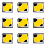 Polka Dots - Black on Gold Yellow Mega Link Italian Charm (9 pack)