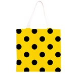 Polka Dots - Black on Gold Yellow Grocery Light Tote Bag