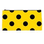 Polka Dots - Black on Gold Yellow Pencil Case