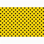 Polka Dots - Black on Gold Yellow Collage 12  x 18 