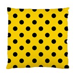 Polka Dots - Black on Gold Yellow Standard Cushion Case (One Side)