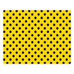 Polka Dots - Black on Gold Yellow Double Sided Flano Blanket (Large)