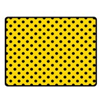 Polka Dots - Black on Gold Yellow Double Sided Fleece Blanket (Small) (Two Sides)