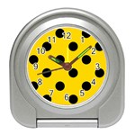 Polka Dots - Black on Gold Yellow Desk Alarm Clock