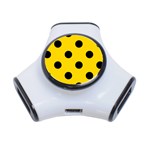 Polka Dots - Black on Gold Yellow Portable USB Hub (One Side)