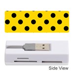 Polka Dots - Black on Gold Yellow Memory Card Reader (Stick)