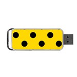 Polka Dots - Black on Gold Yellow Portable USB Flash (Two Sides)