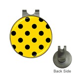 Polka Dots - Black on Gold Yellow Golf Ball Marker Hat Clip