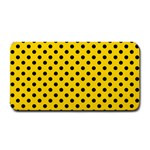 Polka Dots - Black on Gold Yellow Medium Bar Mat