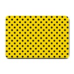 Polka Dots - Black on Gold Yellow Small Doormat