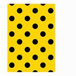 Polka Dots - Black on Gold Yellow Large Garden Flag (Two Sides)