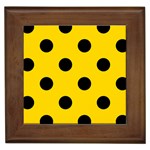 Polka Dots - Black on Gold Yellow Framed Tile