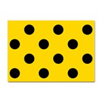 Polka Dots - Black on Gold Yellow Sticker A4 (10 pack)